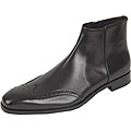 Prada Men's Black Leather Zippered Ankle Boots
