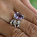 Sterling Silver 'Tulips' Amethyst Ring (Indonesia)