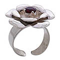 Sterling Silver 'Rose Passion' Garnet Ring (India)