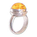 Sterling Silver 'Honey' Amber Ring (Indonesia)