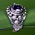 Sterling Silver and Amethyst 'Bird Song' Ring (Indonesia)