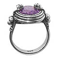 Sterling Silver 'Lavender Lotus' Amethyst Ring (Indonesia)