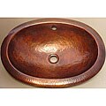 Solid Copper Oval Sink with Overflow
