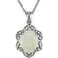 10k White Gold Diamond and Opal Nekclace