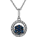 10k White Gold Diamond and Sapphire Necklace