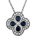 10k White Gold Diamond Sapphire Necklace