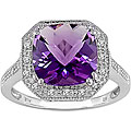 10k Gold 1/10ct TDW Diamond and Amethyst Ring