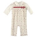 Little Me Girl's Newborn Printed Overalls Set