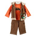 Little Me Infant Boy's Teddy Fleece 3-piece Vest Set