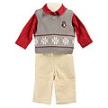 Little Me Infant Boy's 3-piece Snowflake Vest Pants Set