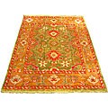 Indo Oushak Green/ Copper Rug (7'8 x 10'3)