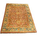 Indo Mahal Rust/ Blue Rug (9' x 12')