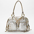 Linea Pelle Dylan Double Handle Metallic Handbag