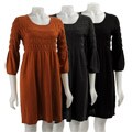 Spense Women's Ribbed Smocked Knit Dress