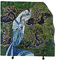 Hand painted 'Stone-lady and Bird' Slate (China)
