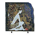 Hand-painted 'Lady with Flower' Stone (China)