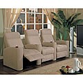 Beige Microfiber Home Movie Theater Seats (Set of 3)