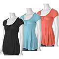 Team Brand Women's Heart Button Cap Sleeve Top