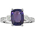 14k White Gold Amethyst and 1/10ct TDW Diamond Ring ( H/I, I1/I2 )