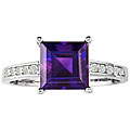 14k White Gold Amethyst and 1/10ct TDW Diamond Ring ( H/I, I1/I2 )
