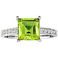 14k White Gold Peridot and 1/10ct TDW Diamond Ring ( H/I, I1/I2 )
