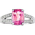 14k Gold Pink Topaz and 1/6ct TDW Diamond Ring( H/I, I1/I2)