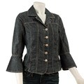 Live a Little Women's Denim Founced-sleeve Jacket