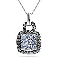 10k Gold 1/3ct TDW Black Diamond/ Tanzanite Necklace