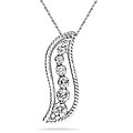 10k White Gold 1/3ct TDW Diamond Leaf Journey Necklace