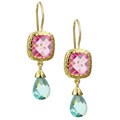 18k Gold over Silver Faux Gemstone Drop Earrings