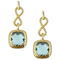 18k Gold over Silver Green Cubic Zirconia Earrings
