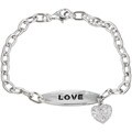 Sterling Silver Cubic Zirconia Love Bracelet