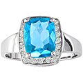 14k Gold Blue Topaz and 1/5ct TDW Diamond Ring ( H/I, I1/I2 )