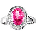 14k Gold Pink Topaz and 1/6ct TDW Diamond Ring (H-I,I1,I2)