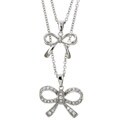 Sterling Silver Cubic Zirconia Double Bow Necklace