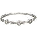 Sterling Silver CZ Past, Present, Future Bangle
