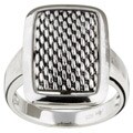 Sterling Silver Antique Finish Lattice Ring