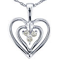 10k White Gold Diamond Accent Heart Necklace (J/K,I2/I3)