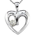 10k White Gold 1/10ct TDW Diamond Heart Necklace (K-L,I2-I3)