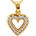 10k Yellow Gold 1/5ct TDW Diamond Heart Necklace