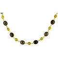 14k Yellow Gold Smokey Quartz and Citrine Necklace