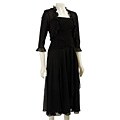 Sangria Women's Strapless Mesh Dress with Shrug Overlay