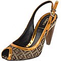 Fendi Women's Zucchino Logo Canvas Pumps