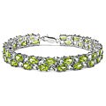 Sterling Silver Peridot and Blue Topaz Bracelet