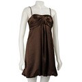 S.L. Fashions Women's Hammered Satin Rolled Hem Dress