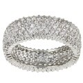 Sterling Silver Pave Cubic Zirconia Eternity Band
