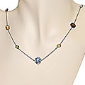 14k Yellow Gold Multi-gemstone Necklace