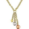 14k Yellow Gold Three-tone Charm Necklace