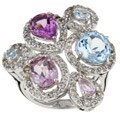 Sterling Silver Amethyst and Topaz Ring