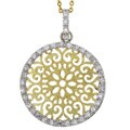 18k Gold over Silver CZ Medallion Necklace